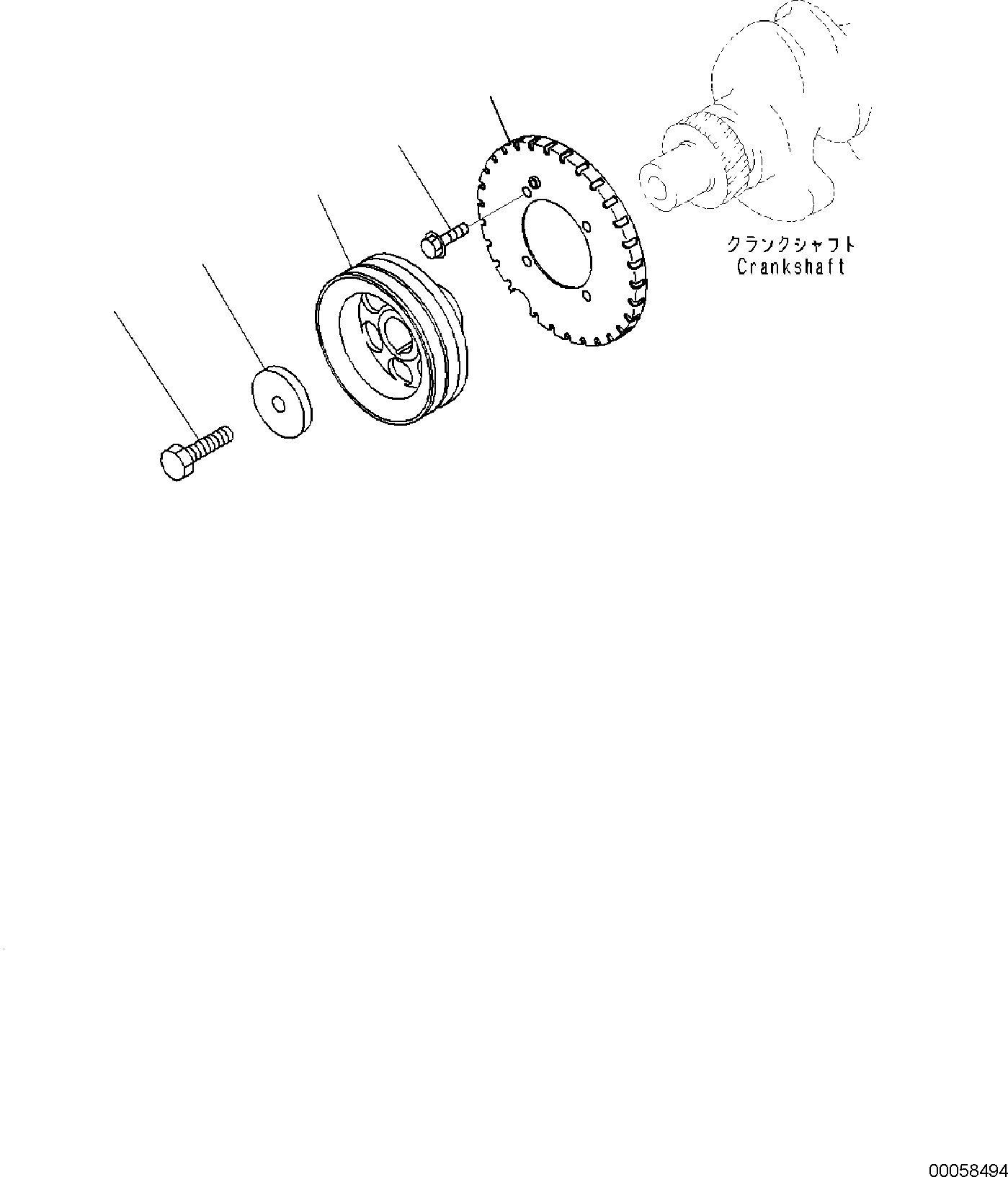 Komatsu parts book diagram for SAA4D95LE-7A S/N 801699-UP FOR PW118MR-11: ENGINE CYLINDER BLOCK AND ITS RELATED PARTS, VIBRATION DAMPER
