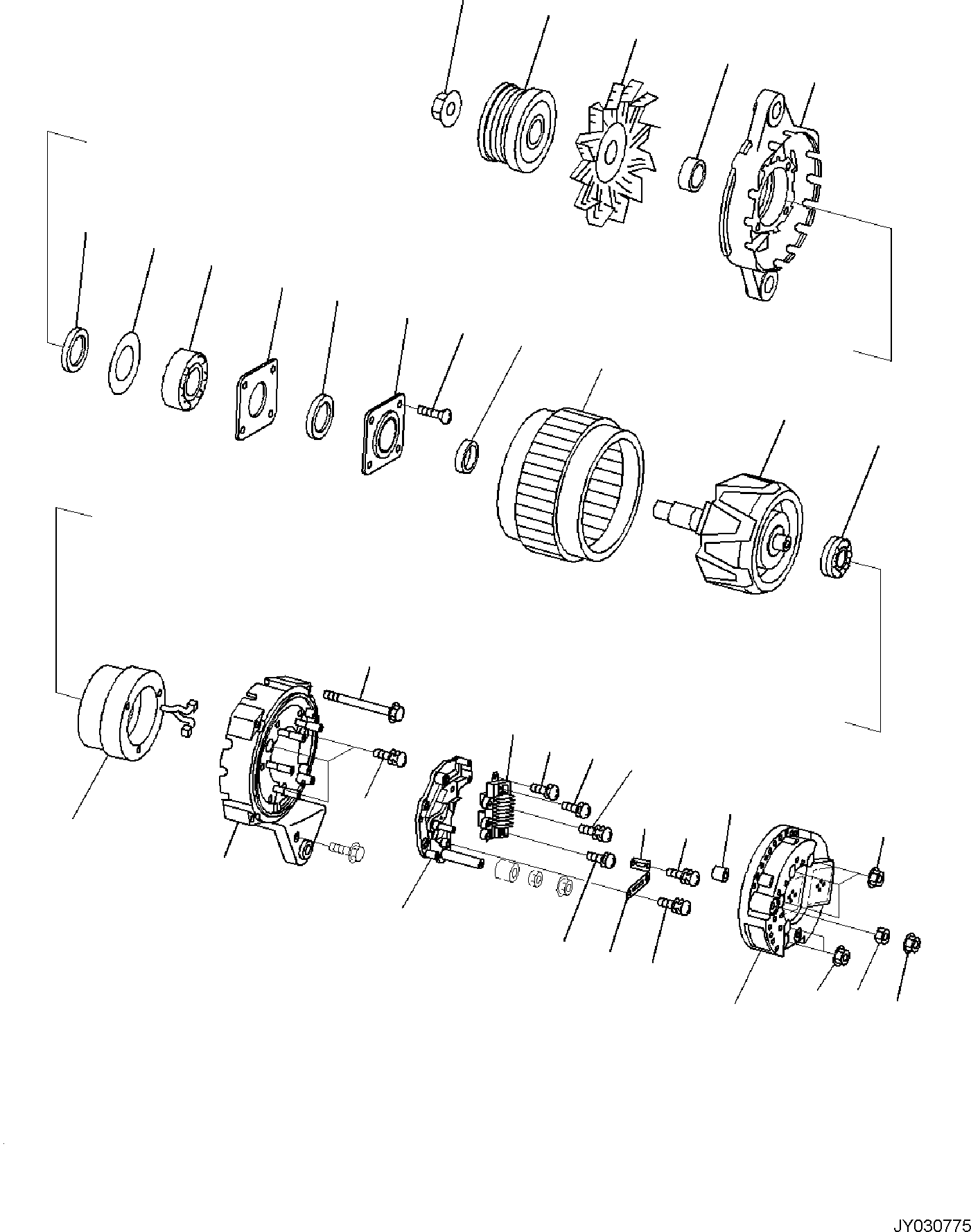 Komatsu parts book diagram for SAA4D95LE-7A S/N 801699-UP FOR PW118MR-11: ENGINE ELECTRICAL SYSTEM, ALTERNATOR, 85AMP, INNER PARTS