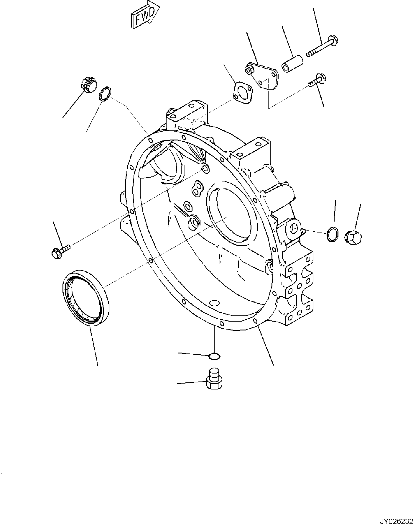Komatsu parts book diagram for SAA4D95LE-7A S/N 801699-UP FOR PW118MR-11: ENGINE CYLINDER BLOCK AND ITS RELATED PARTS, FLYWHEEL HOUSING