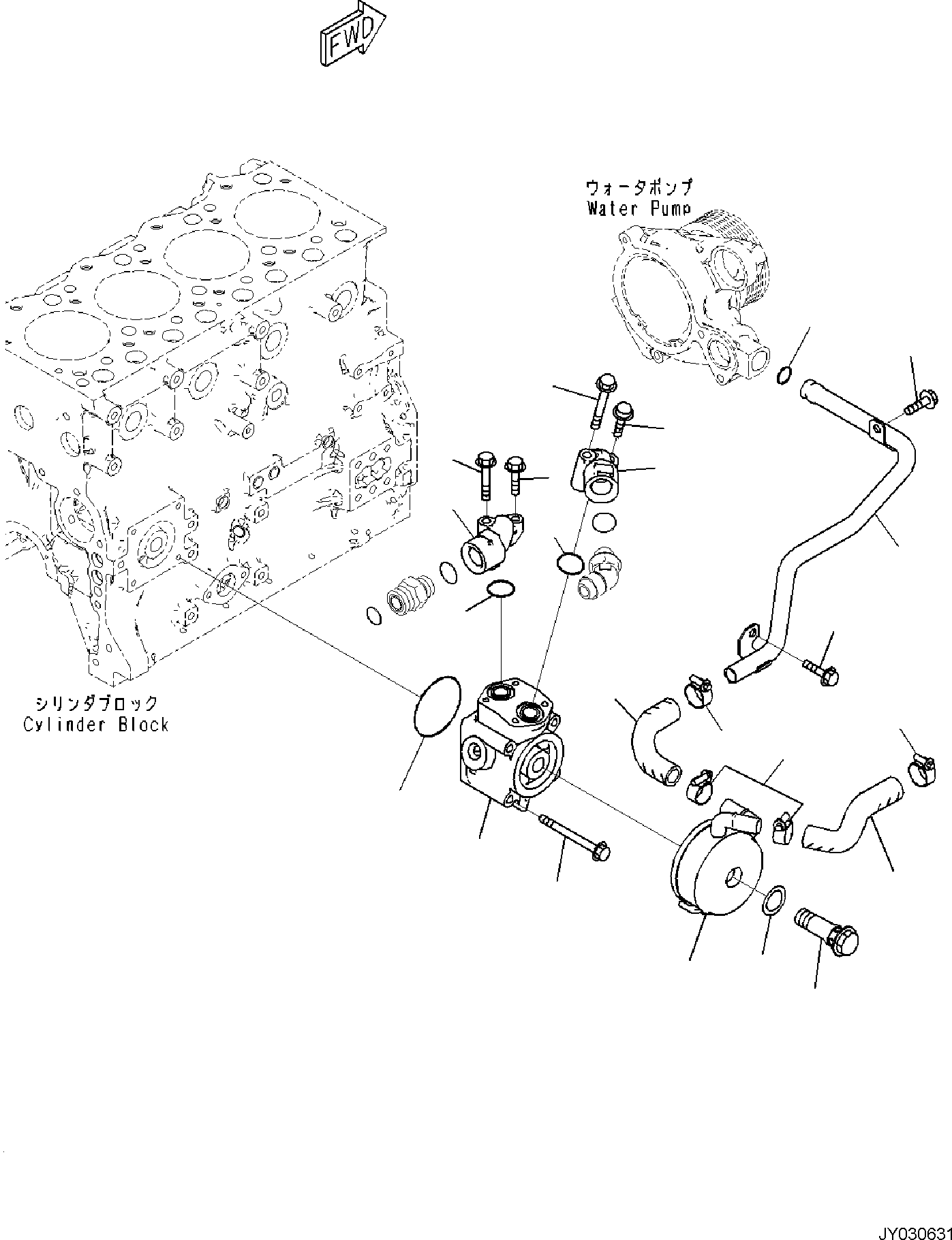 Komatsu parts book diagram for SAA4D95LE-7A S/N 801699-UP FOR PW118MR-11: ENGINE LUBRICATING SYSTEM, ENGINE OIL COOLER