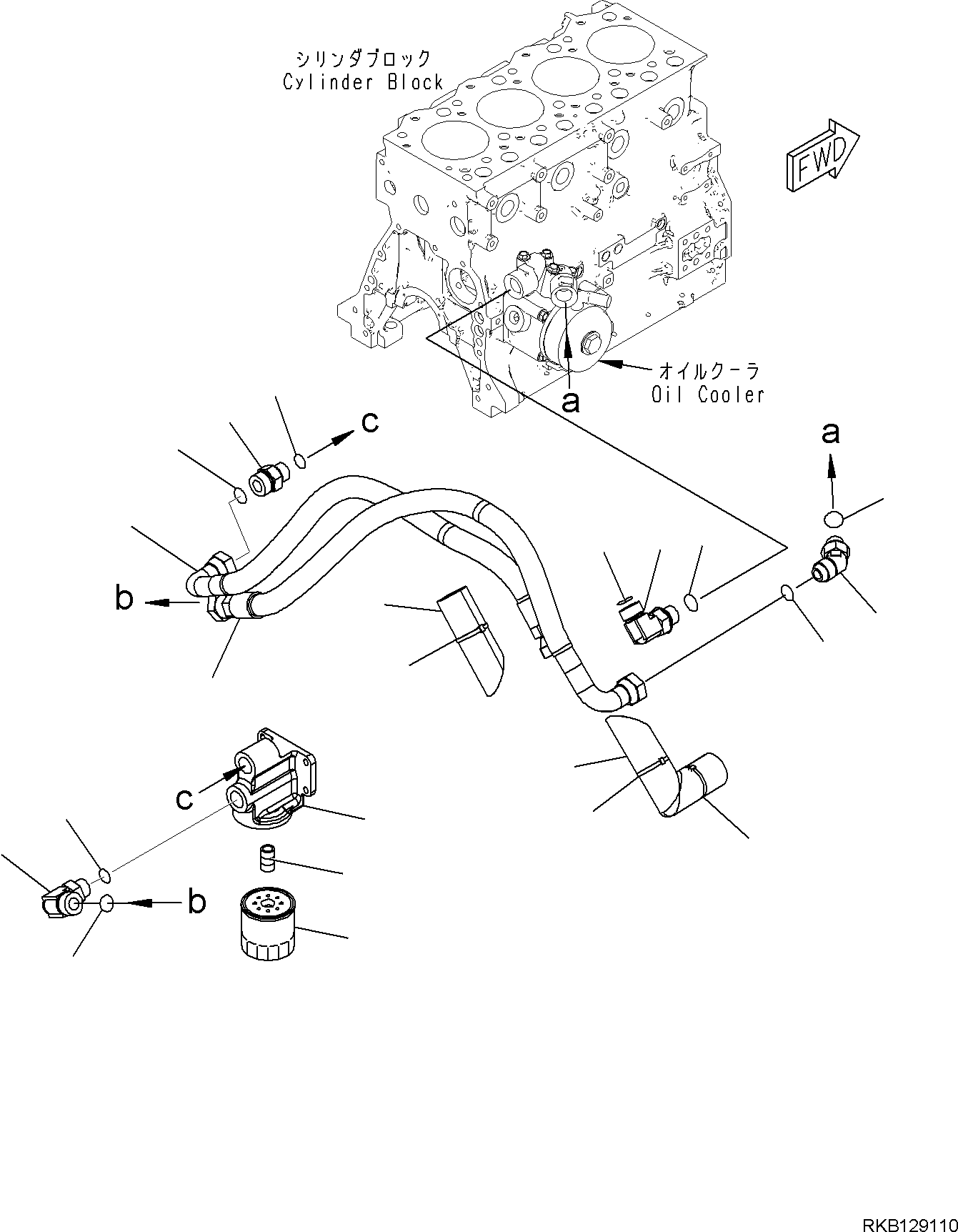 Komatsu parts book diagram for SAA4D95LE-7A S/N 801699-UP FOR PW118MR-11: ENGINE LUBRICATING SYSTEM, ENGINE OIL FILTER
