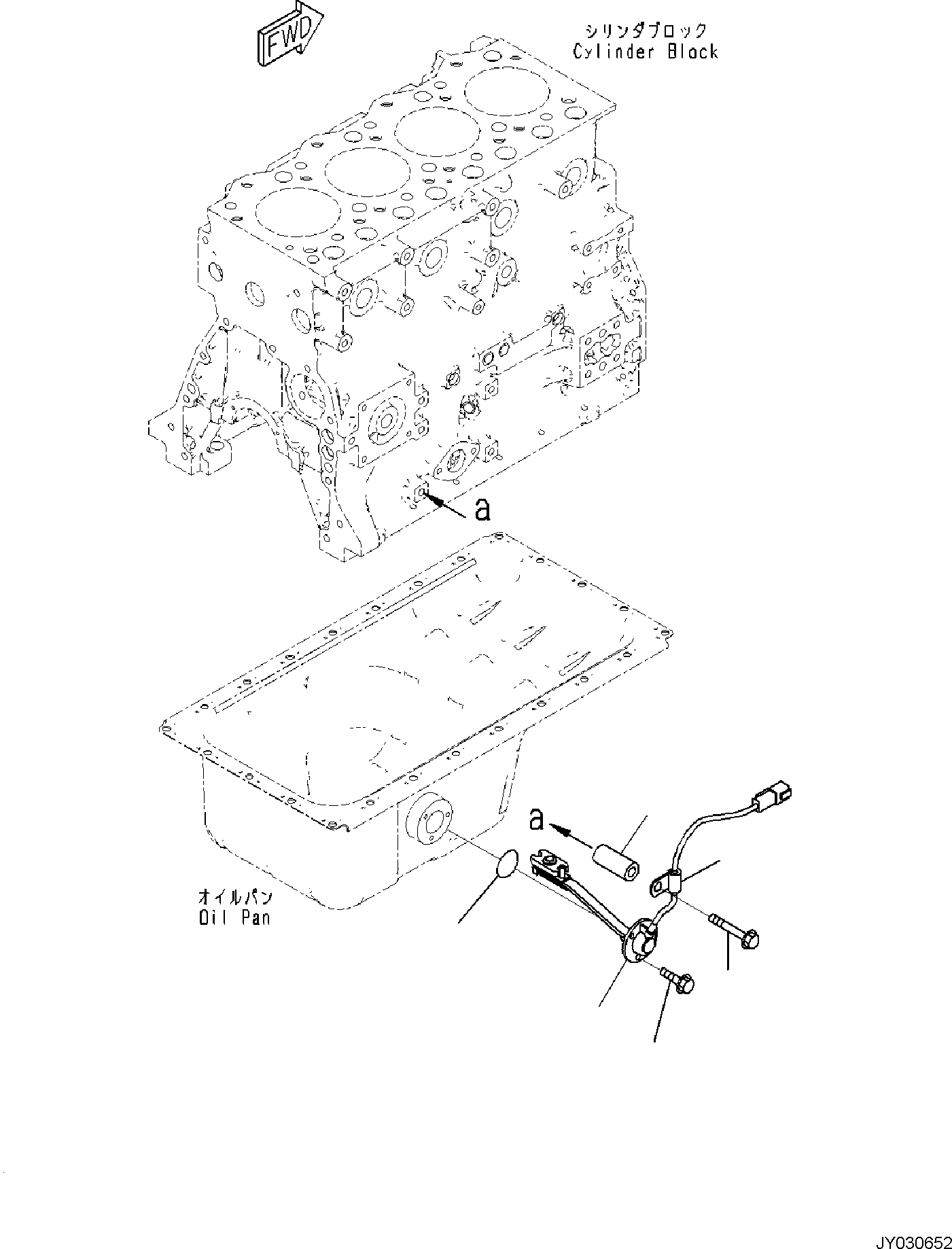 Komatsu parts book diagram for SAA4D95LE-7A S/N 801699-UP FOR PW118MR-11: ENGINE CYLINDER BLOCK AND ITS RELATED PARTS, ENGINE OIL LEVEL SENSOR