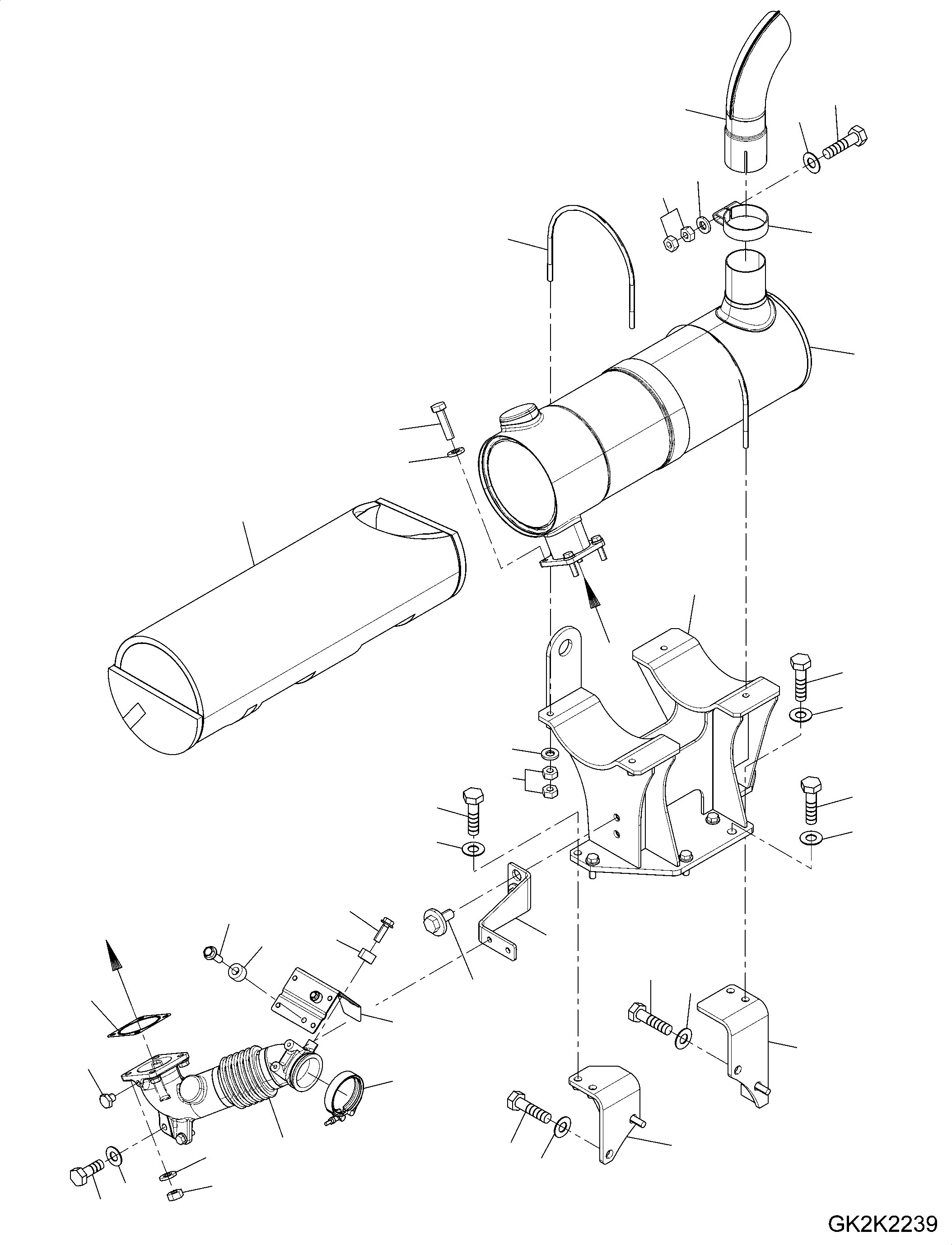Excavators Komatsu / PW148-10 S/N H52051-UP(PW14810H) / Komatsu Diesel Oxidation Catalyst (KDOC), Mounting Parts(B003001 : B0300-001001)