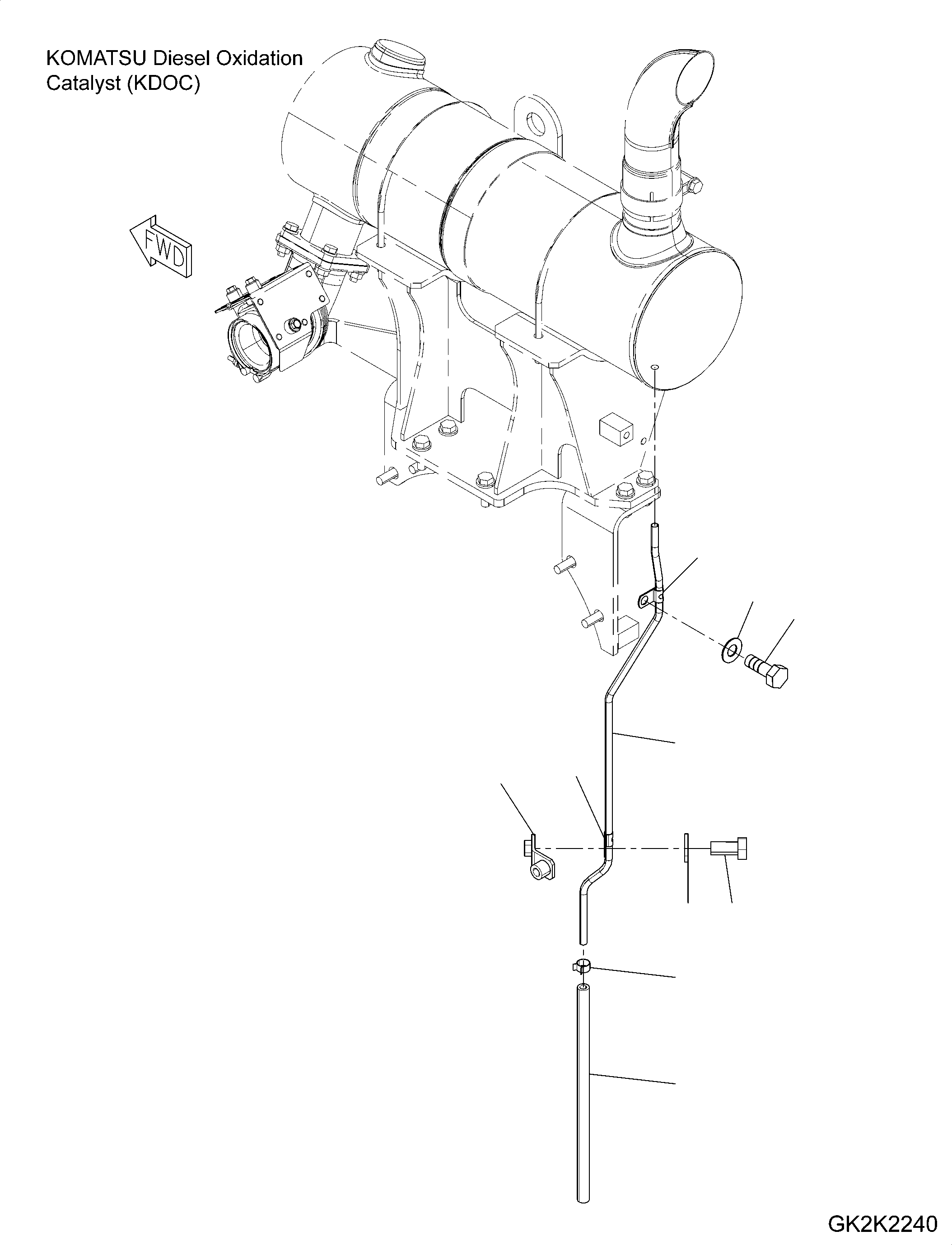 Excavators Komatsu / PW148-10 S/N H52051-UP(PW14810H) / Komatsu Diesel Oxidation Catalyst (KDOC), Drain Piping(B003002 : B0300-001002)
