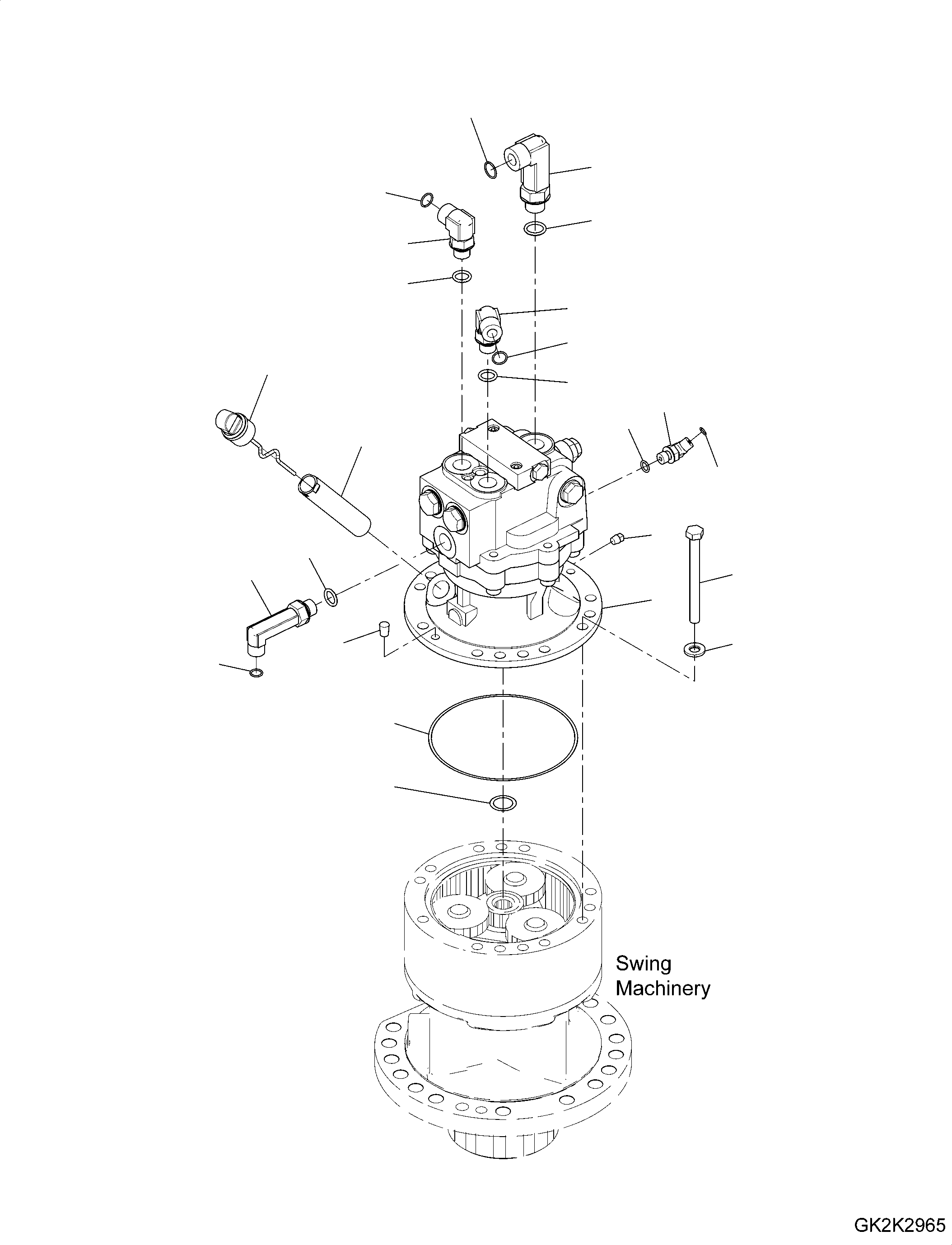 Excavators Komatsu / PW148-10 S/N H52051-UP(PW14810H) / Swing Machinery and Motor, Swing Motor, Related Parts(N002003 : N1210-001003)