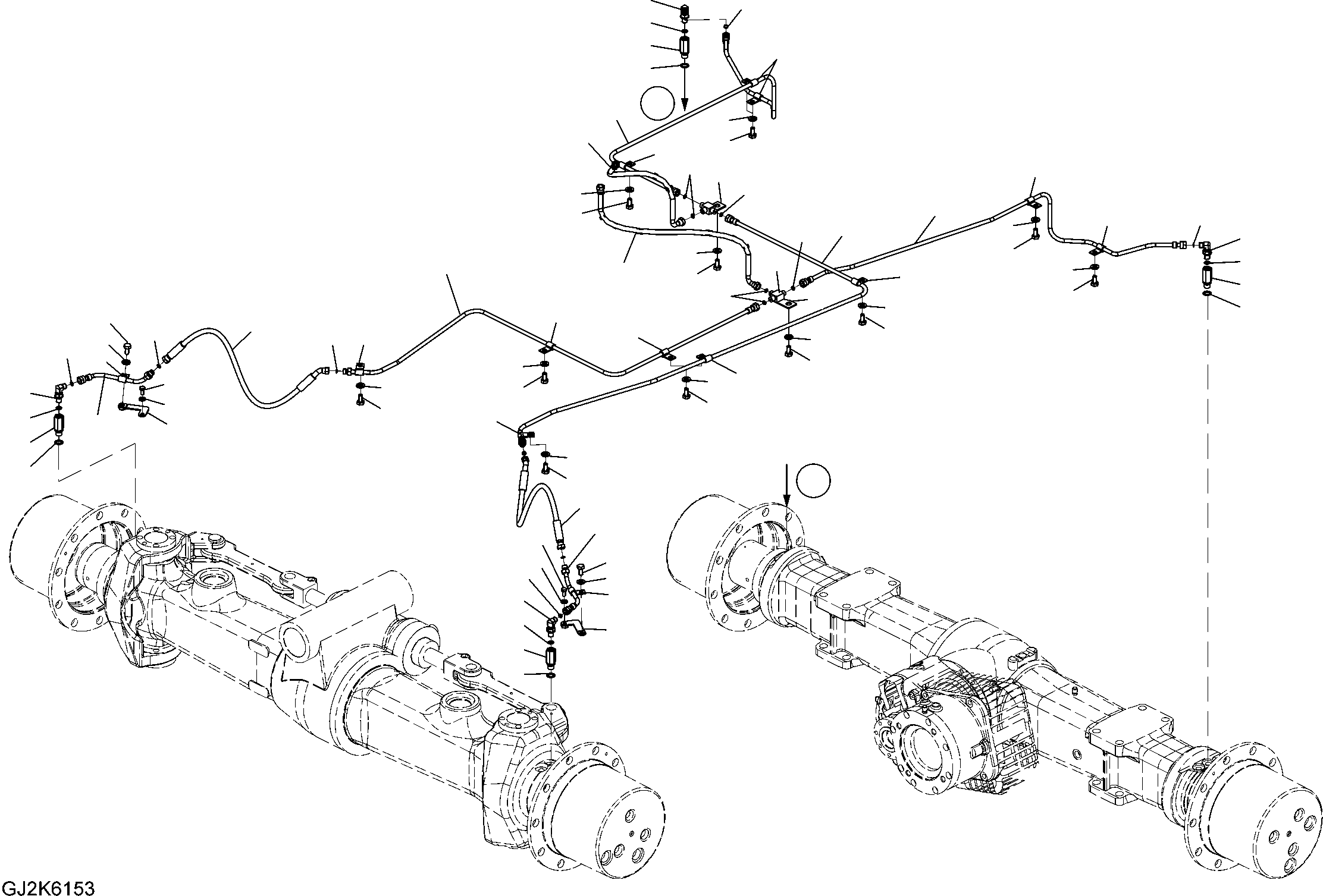 Excavators Komatsu / PW148-10 S/N H52051-UP(PW14810H) / Brake Piping, Lower(P002001 : P1220-001001)