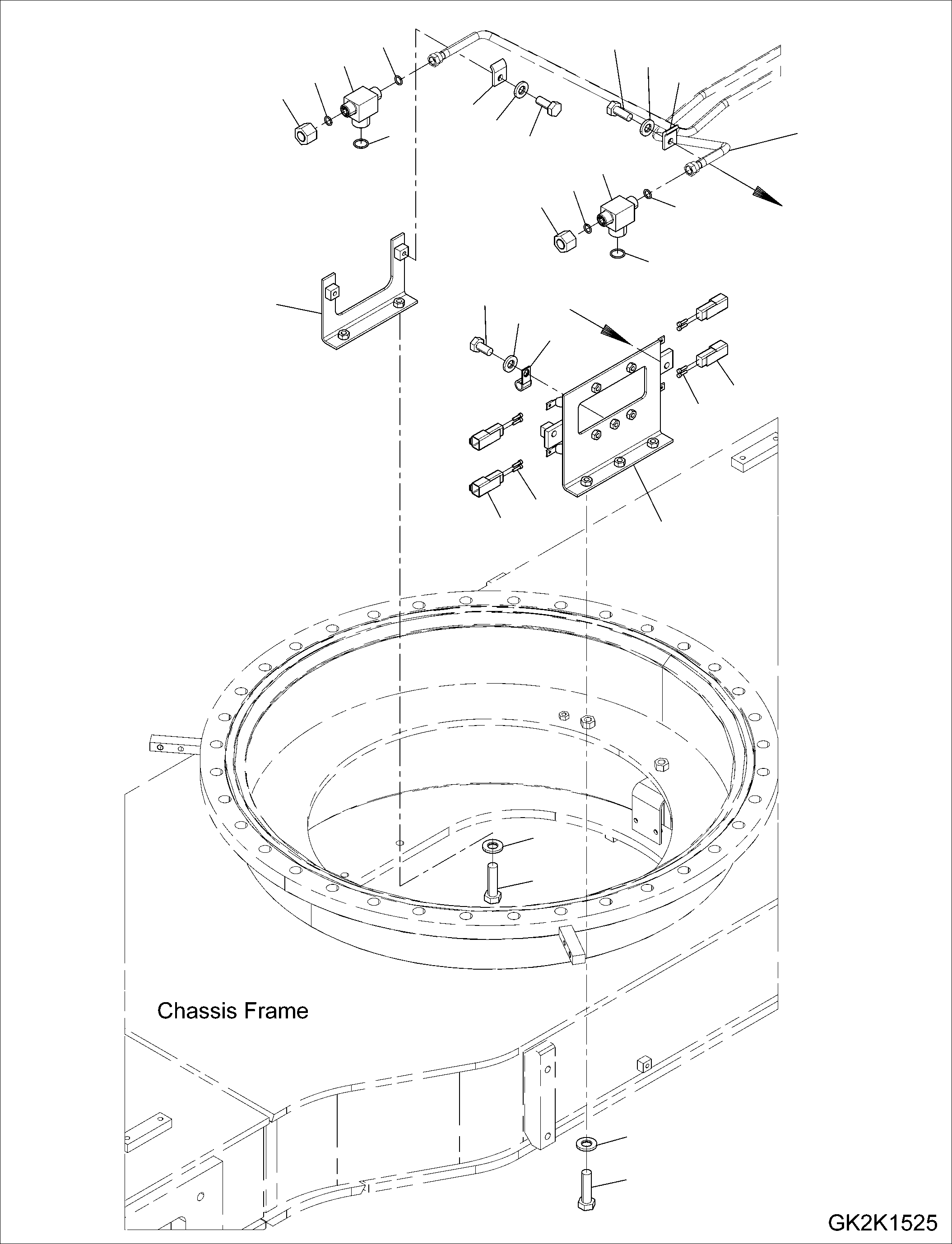 Excavators Komatsu / PW148-10 S/N H52051-UP(PW14810H) / Lower Attachment Piping, Front Less - Rear Dozer Blade, Fittings(P005001 : P1250-002001)
