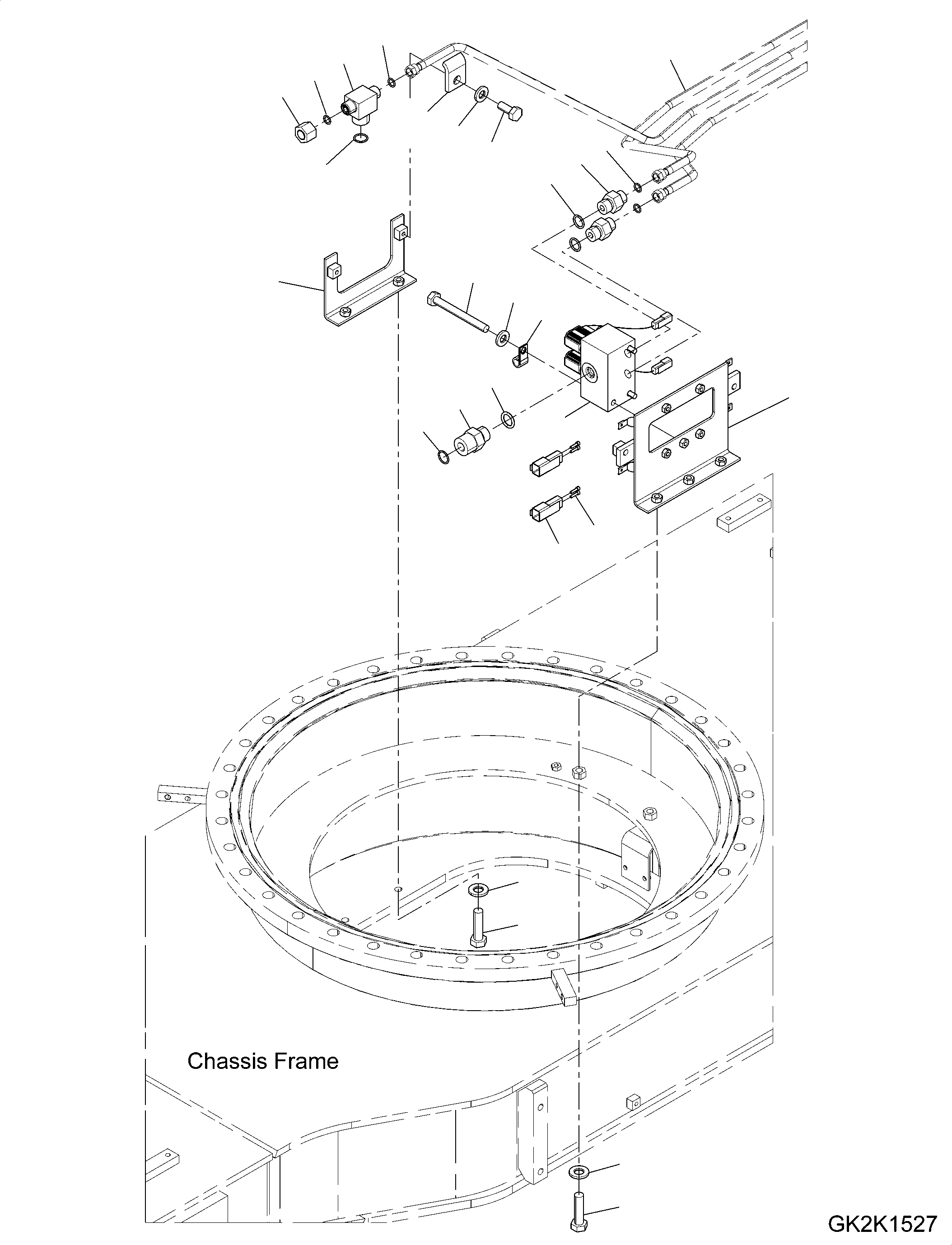 Excavators Komatsu / PW148-10 S/N H52051-UP(PW14810H) / Lower Attachment Piping, Front Less - Rear Outrigger, Fittings(P006001 : P1250-003001)