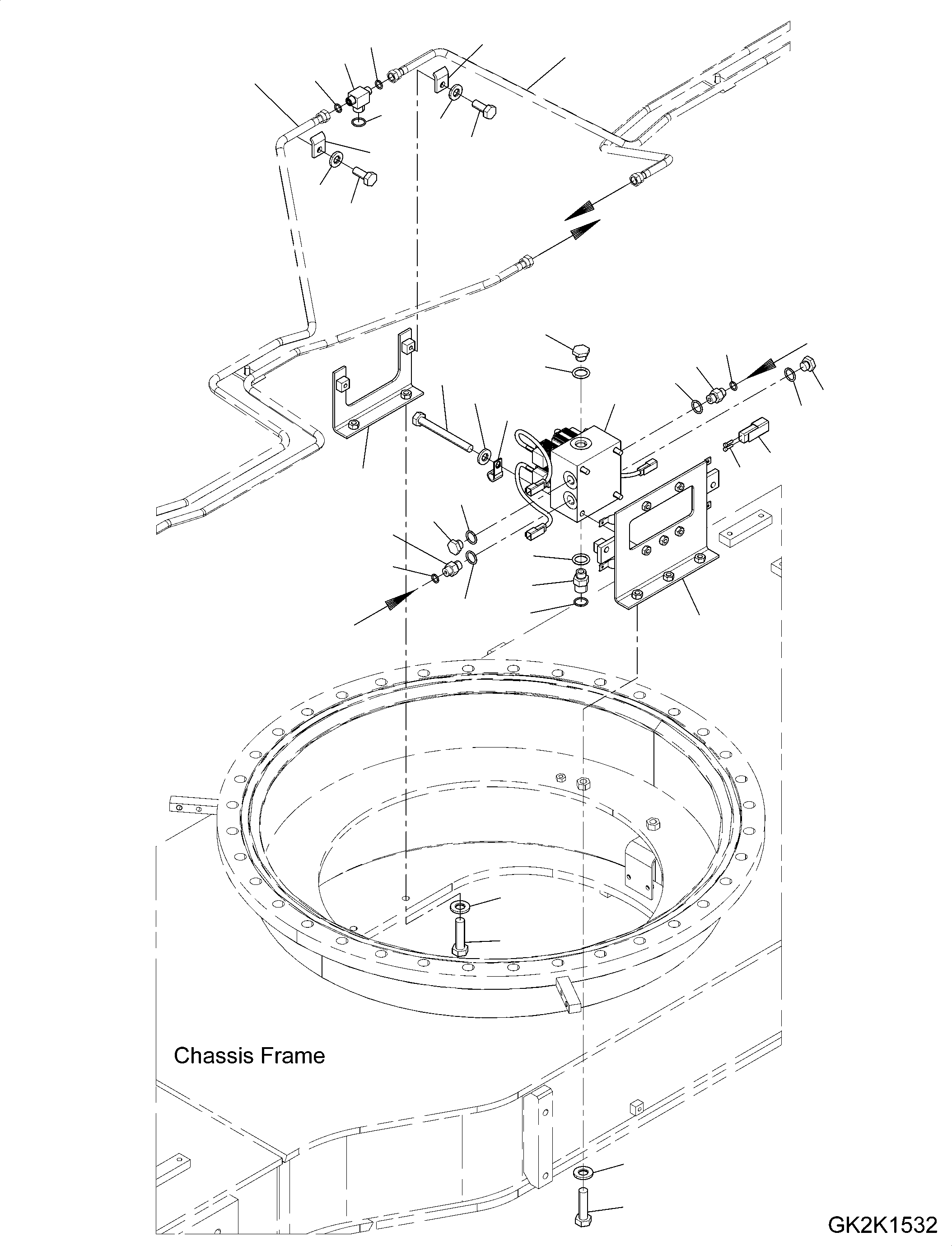 Excavators Komatsu / PW148-10 S/N H52051-UP(PW14810H) / Lower Attachment Piping, Front Dozer Blade - Rear Dozer Blade, Fittings(P008001 : P1250-005001)