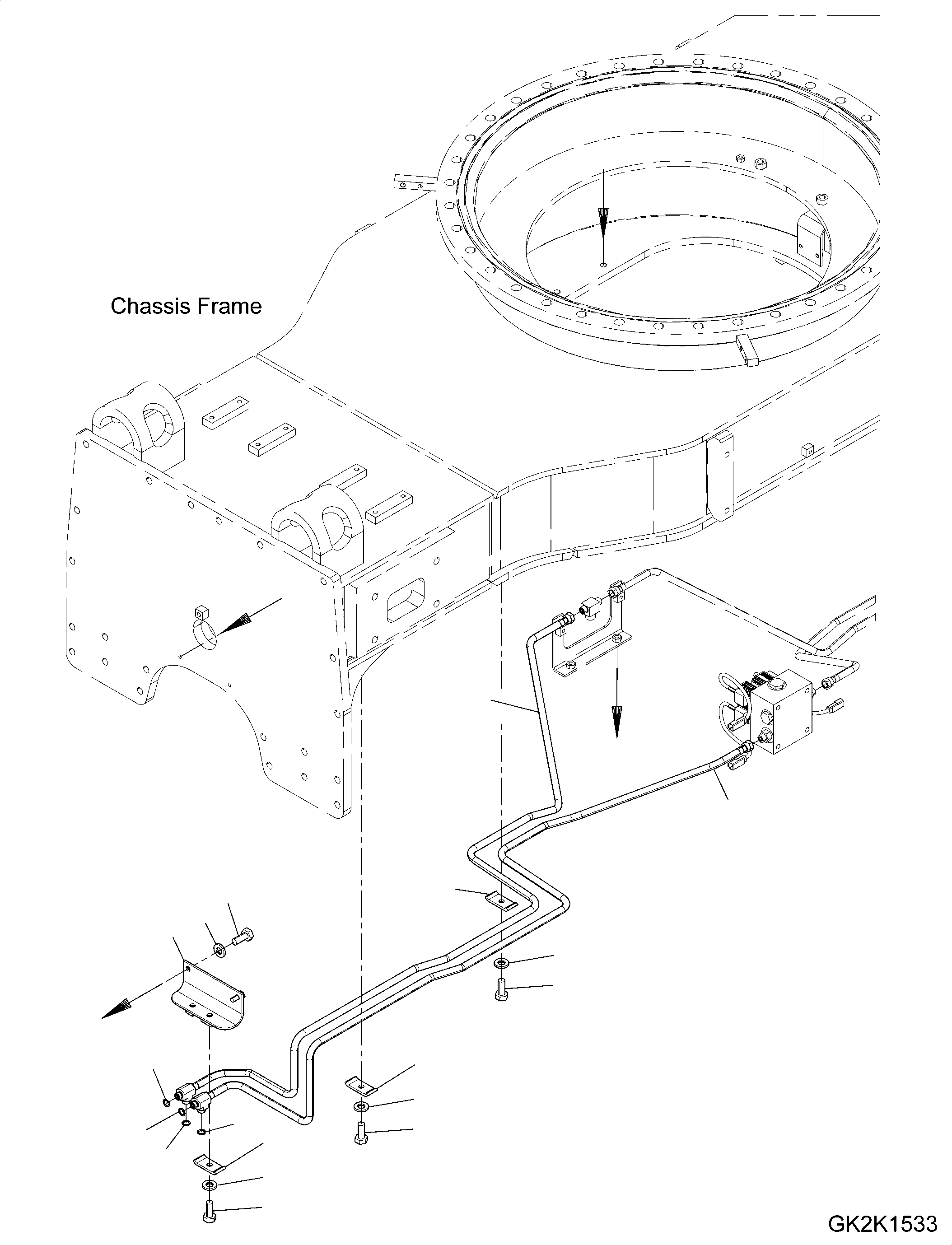 Excavators Komatsu / PW148-10 S/N H52051-UP(PW14810H) / Lower Attachment Piping, Front Dozer Blade - Rear Dozer Blade, Front Dozer Blade Hydraulic Piping(P008002 : P1250-005002)