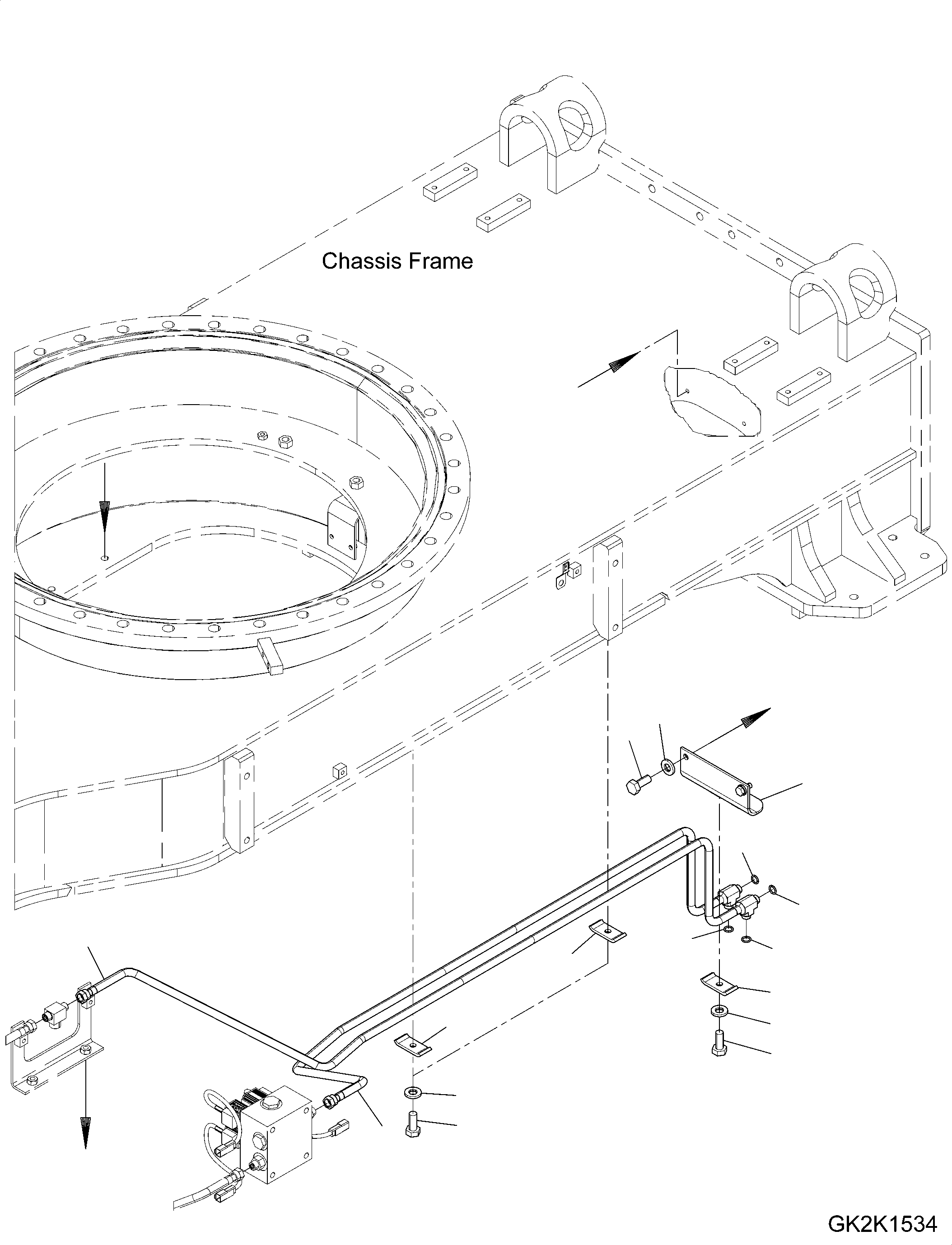 Excavators Komatsu / PW148-10 S/N H52051-UP(PW14810H) / Lower Attachment Piping, Front Dozer Blade - Rear Dozer Blade, Rear Dozer Blade Hydraulic Piping(P008003 : P1250-005003)