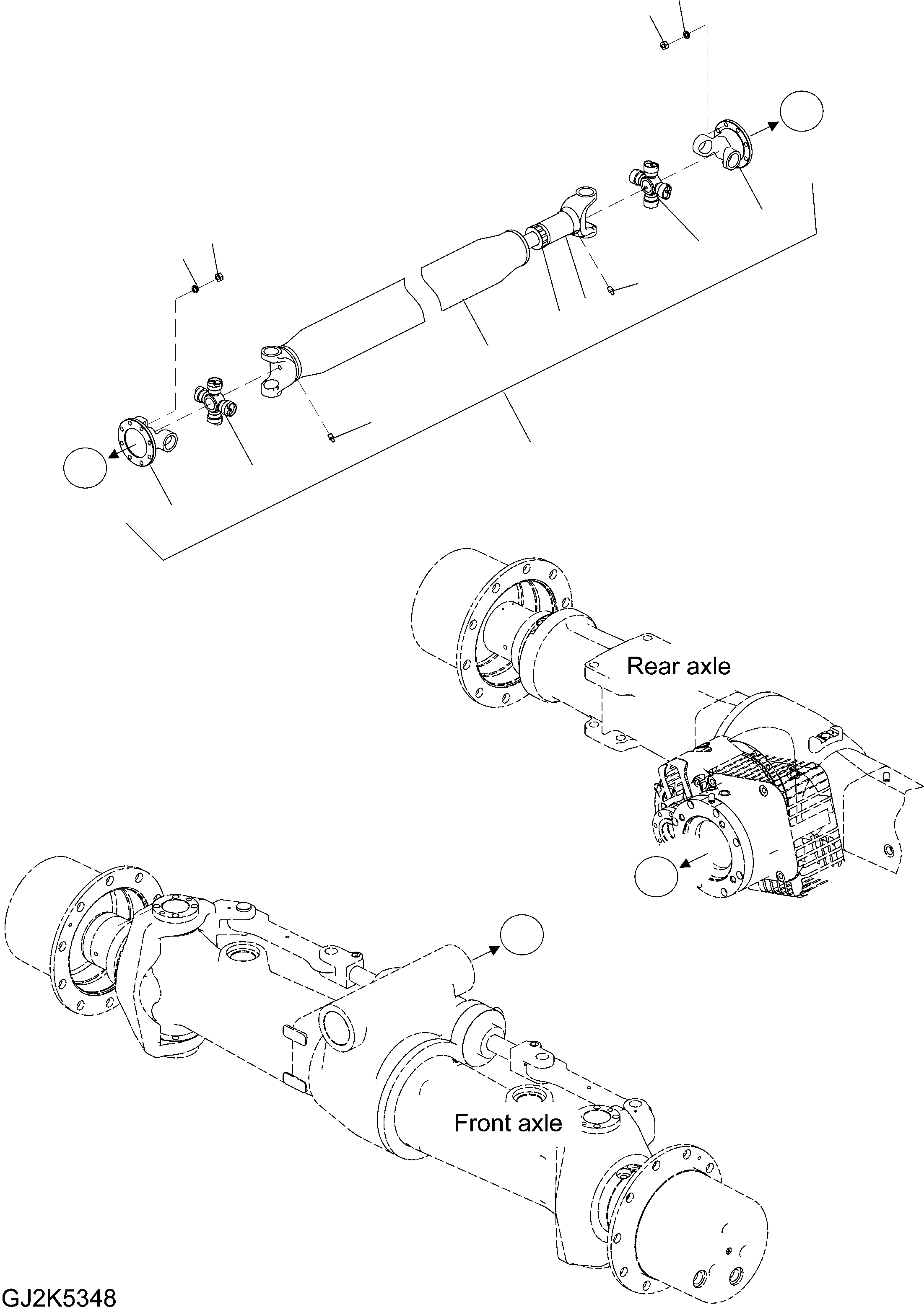 Excavators Komatsu / PW148-10 S/N H52051-UP(PW14810H) / Propeller Shaft(P015001 : P1440-001001)