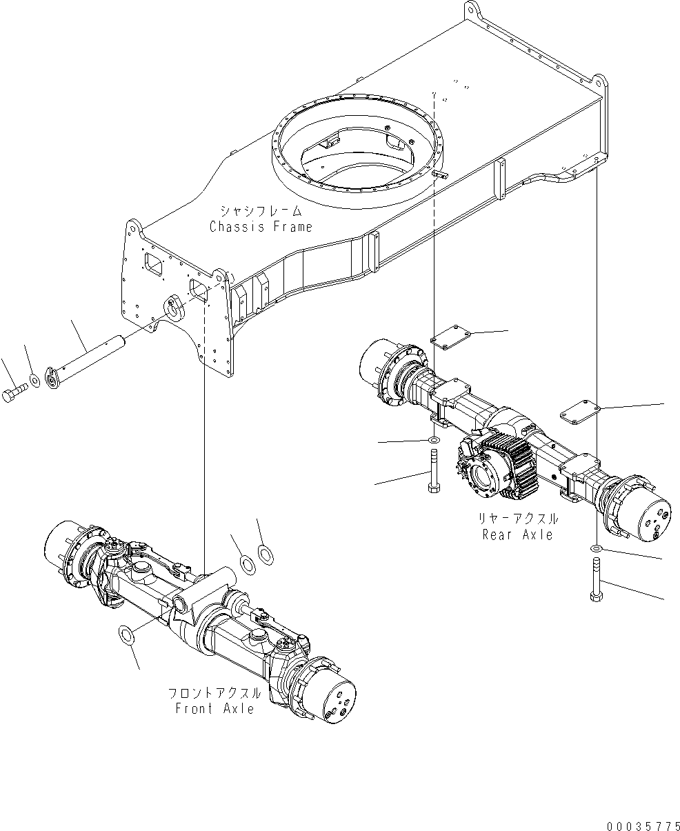 Excavators Komatsu / PW148-10 S/N H52051-UP(PW14810H) / Axle, Mounting Parts(P016002 : P1450-001002)