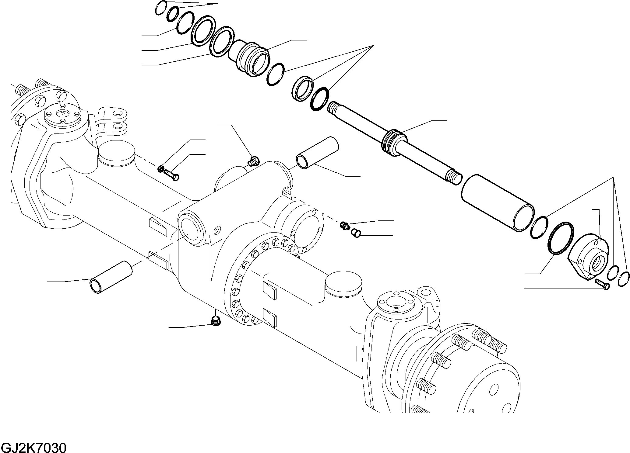 Excavators Komatsu / PW148-10 S/N H52051-UP(PW14810H) / Axle, Inner Parts, Front Axle, Steering Cylinder (1/6)(P016003 : P1450-001003)