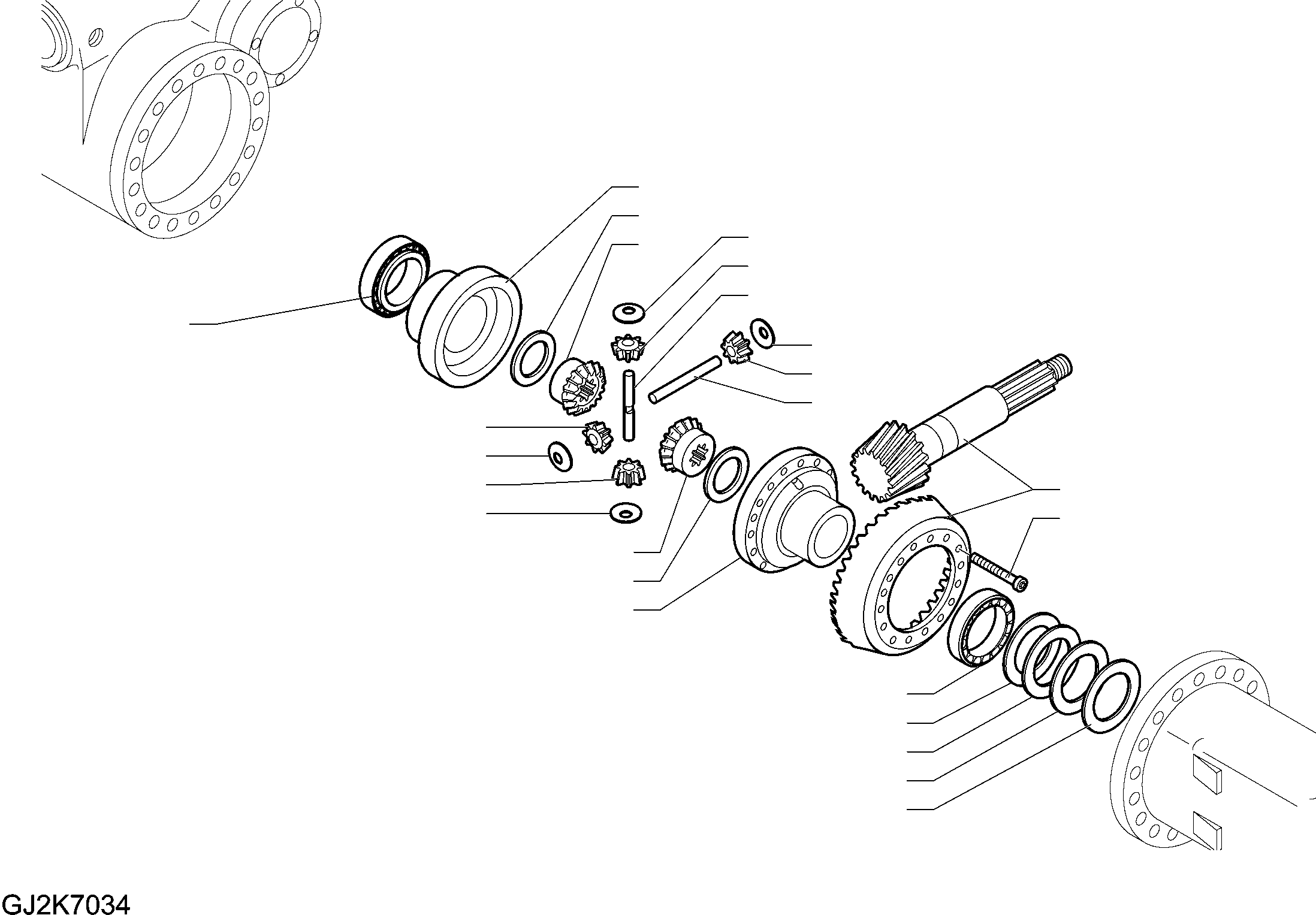 Excavators Komatsu / PW148-10 S/N H52051-UP(PW14810H) / Axle, Inner Parts, Front Axle, Bevel Gear Set and Differential (5/6)(P016007 : P1450-001007)