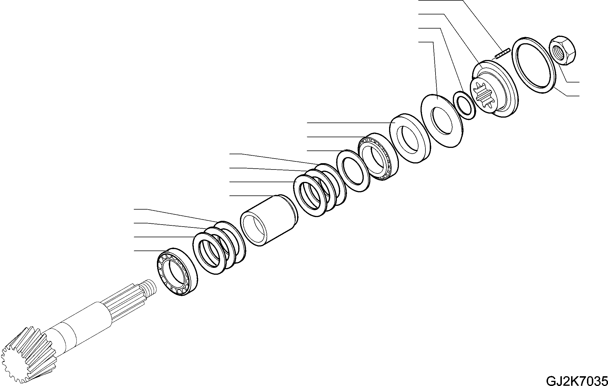 Excavators Komatsu / PW148-10 S/N H52051-UP(PW14810H) / Axle, Inner Parts, Front Axle, Bevel Gear Set (6/6)(P016008 : P1450-001008)