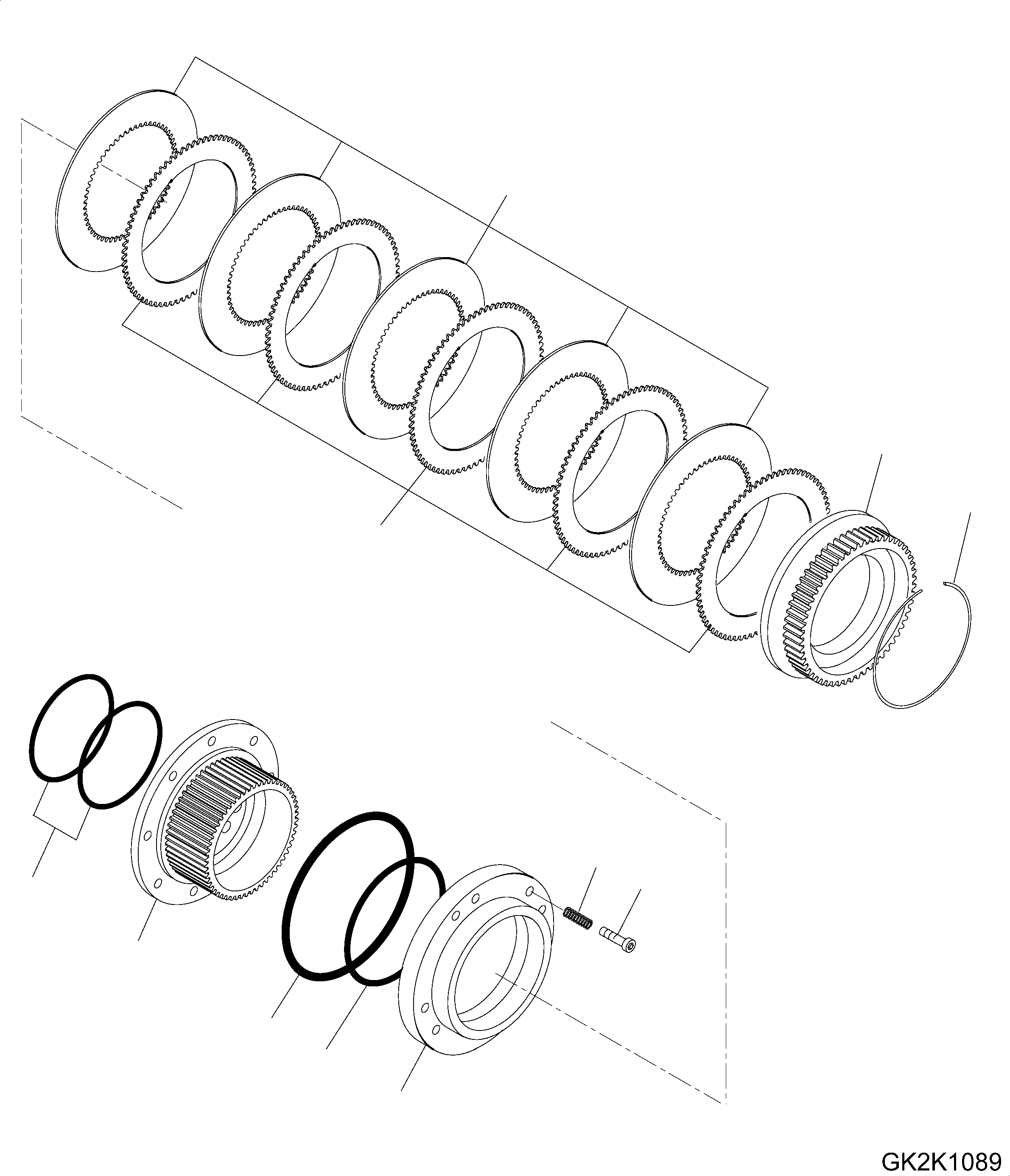 Excavators Komatsu / PW148-10 S/N H52051-UP(PW14810H) / Axle, Inner Parts, Rear Axle, Brake (4/8)(P016012 : P1450-001012)