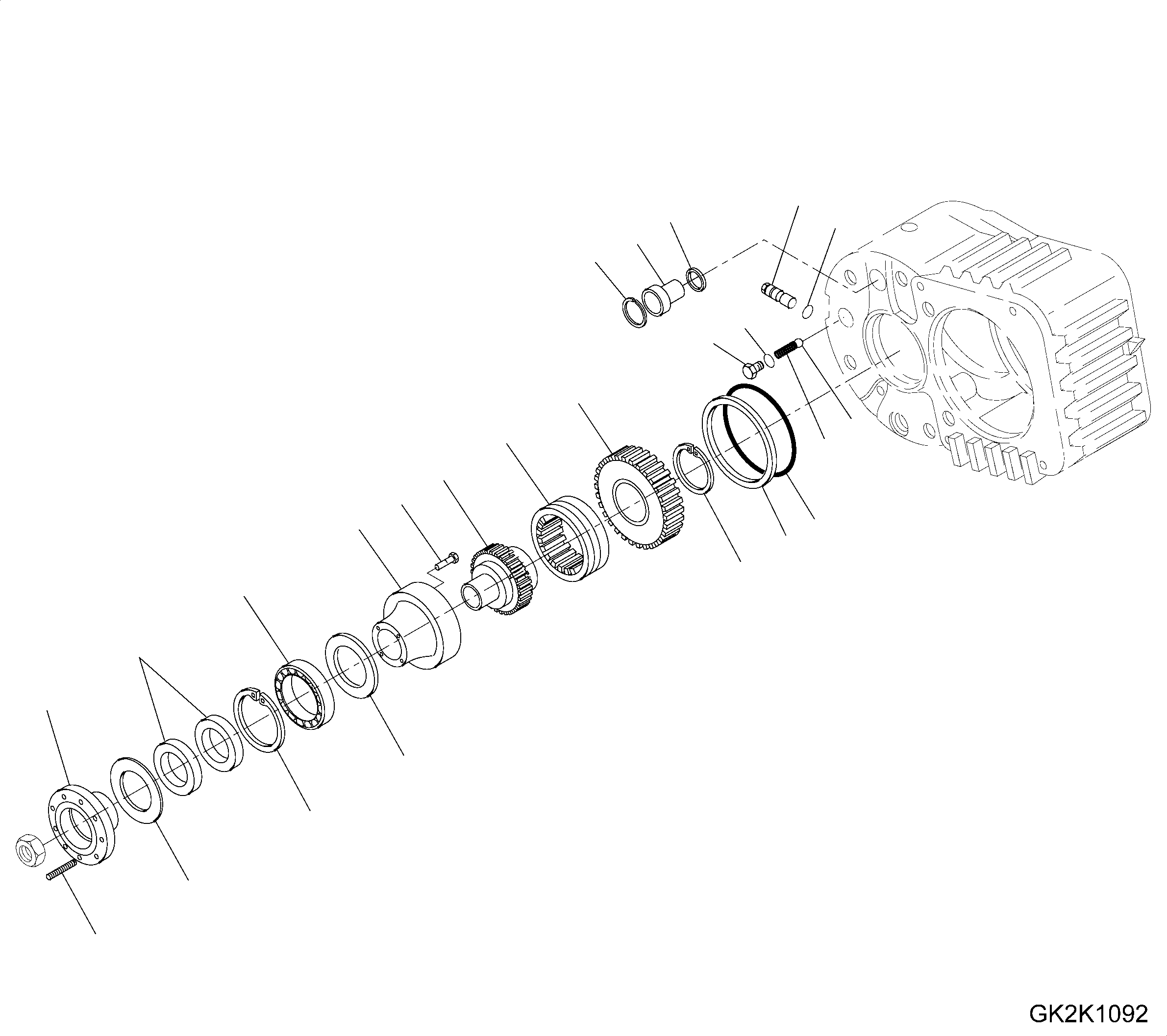 Excavators Komatsu / PW148-10 S/N H52051-UP(PW14810H) / Axle, Inner Parts, Rear Axle, Transmission (7/8)(P016015 : P1450-001015)