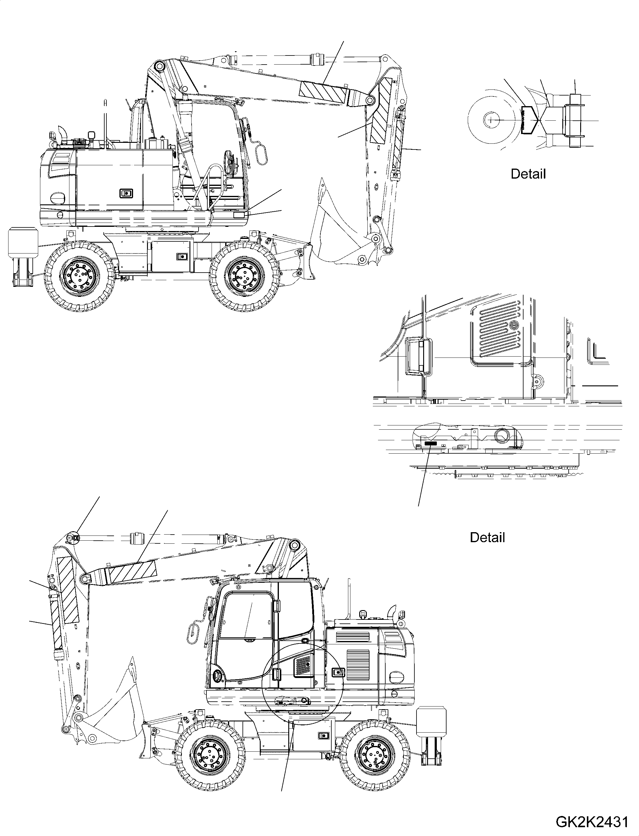 Excavators Komatsu / PW148-10 S/N H52051-UP(PW14810H) / Additional Decal, for Italy(U004001 : U0101-003001)