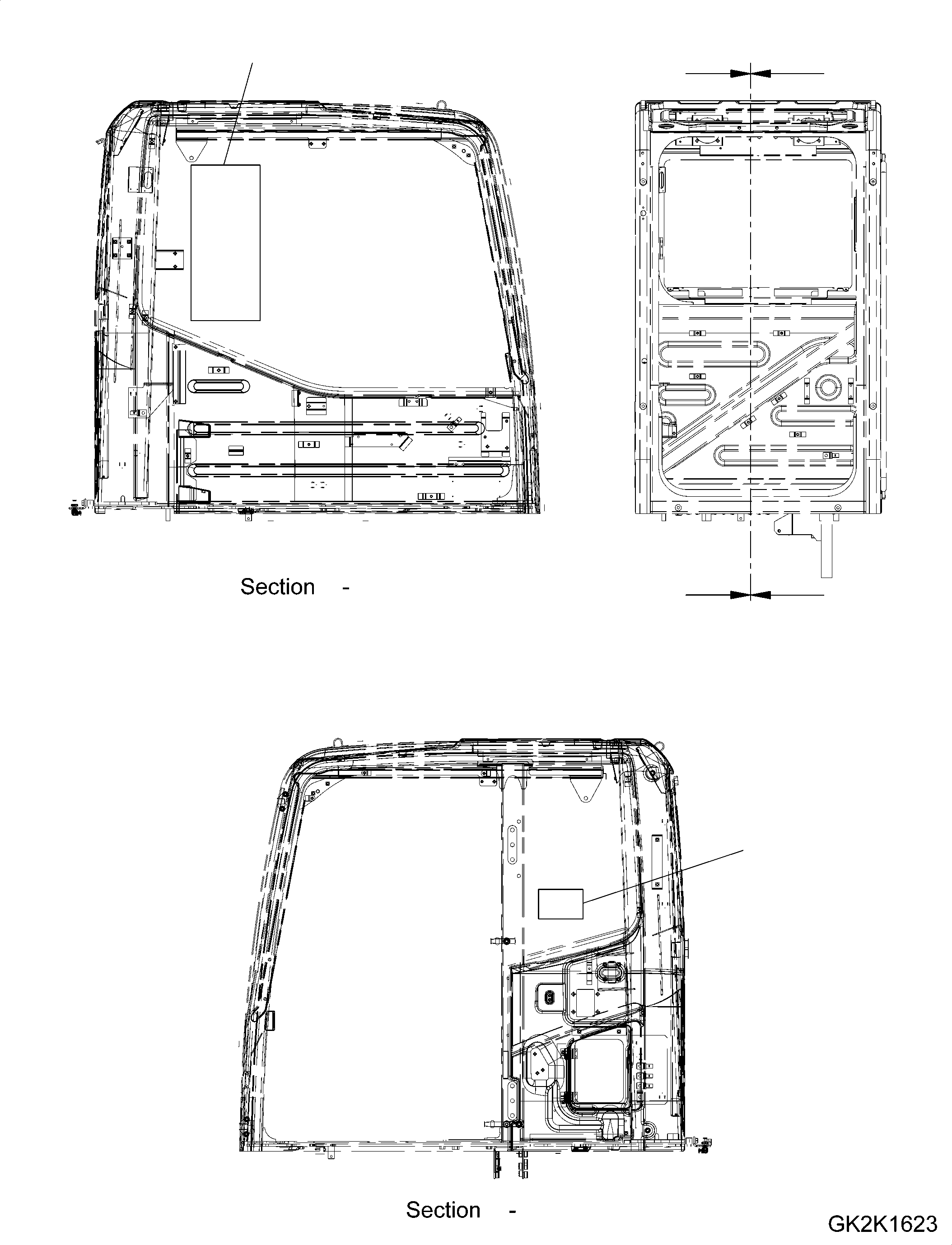 Excavators Komatsu / PW148-10 S/N H52051-UP(PW14810H) / Decal, for One-Piece Boom, for Axle 2500mm(U006001 : U0102-001001)