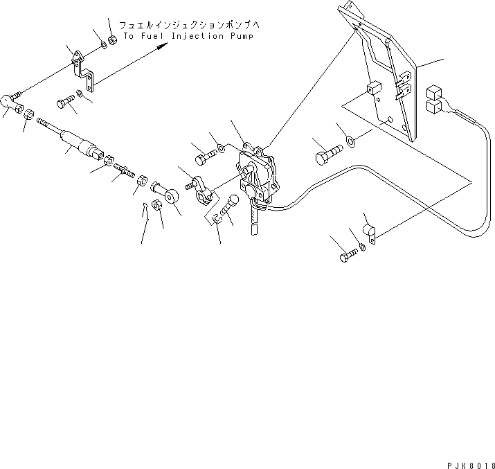 Komatsu parts book diagram for PW150ES-6K S/N K30001-UP: FUEL CONTROL(#K30001-K35000)