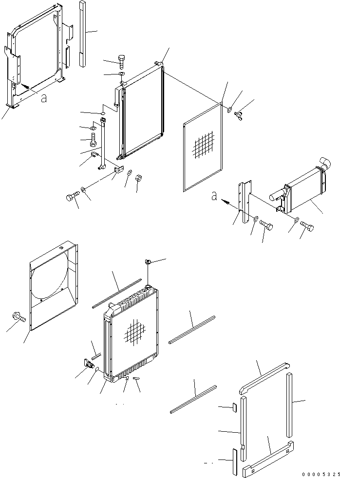 Komatsu parts book diagram for PW150ES-6K S/N K30001-UP: COOLING (RADIATOR AND OIL COOLER)(#K35001-)
