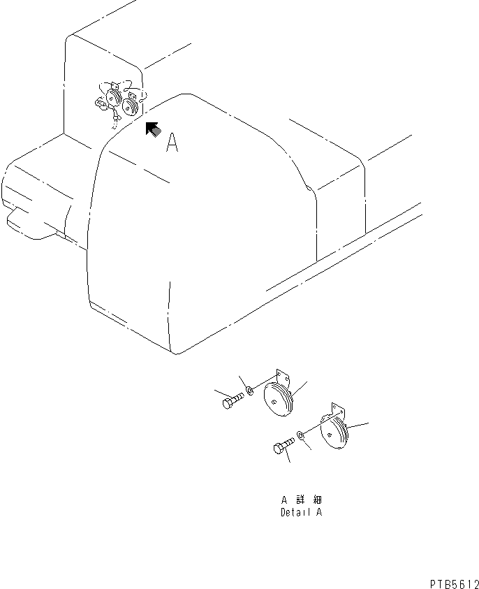 Komatsu parts book diagram for PW150ES-6K S/N K30001-UP: WIRING (HORN)