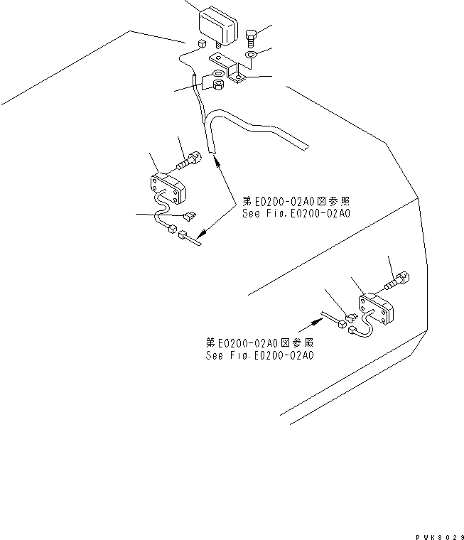 Komatsu parts book diagram for PW150ES-6K S/N K30001-UP: WIRING (REAR WORK LAMP AND TAIL LAMP)(#K30001-K35000)