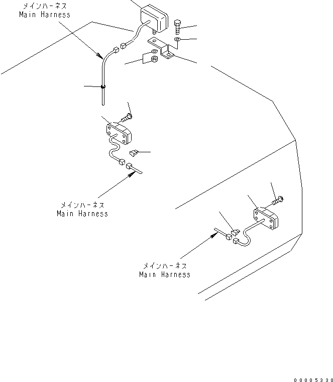 Komatsu parts book diagram for PW150ES-6K S/N K30001-UP: WIRING (REAR WORK LAMP AND TAIL LAMP)(#K35001-)