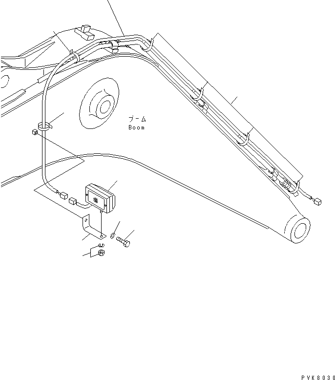 Komatsu parts book diagram for PW150ES-6K S/N K30001-UP: WIRING (FRONT WORK LAMP)