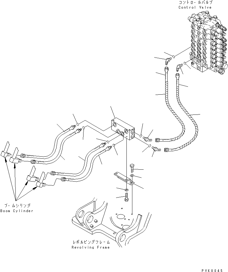Komatsu parts book diagram for PW150ES-6K S/N K30001-UP: BOOM LINE