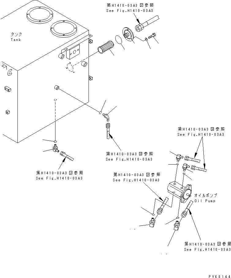 Komatsu parts book diagram for PW150ES-6K S/N K30001-UP: STEERING LINE (ELBOW) (ITALIAN SPEC.)