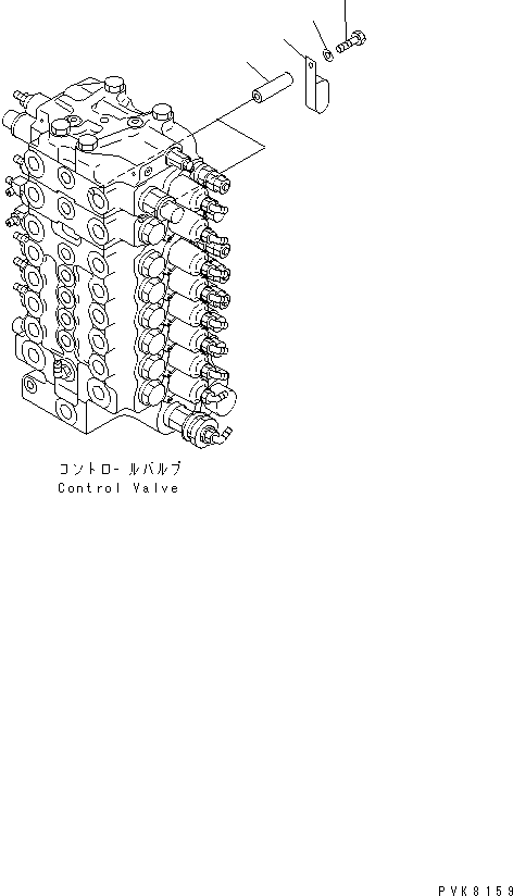 Komatsu parts book diagram for PW150ES-6K S/N K30001-UP: P.P.C. MAIN LINE (VALVE P.P.C. LINES) (CLIP)