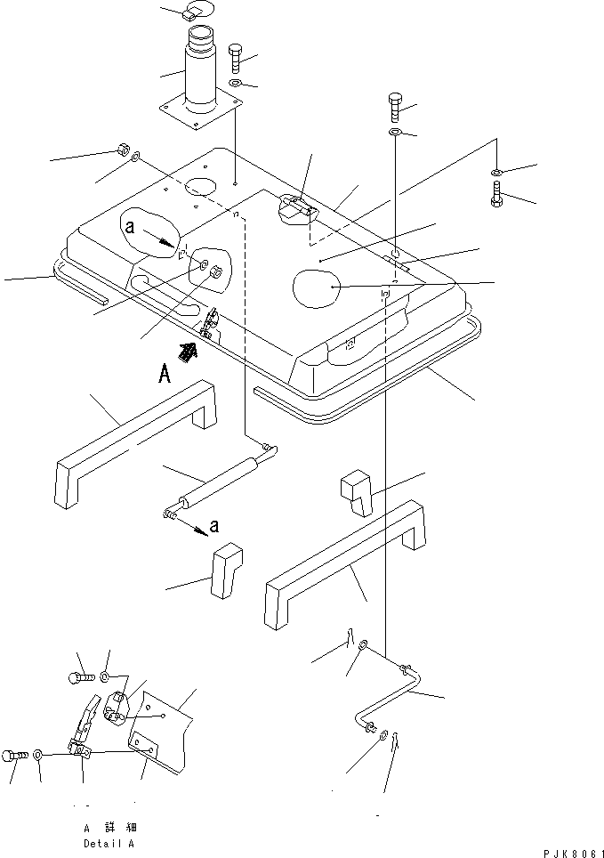 Komatsu parts book diagram for PW150ES-6K S/N K30001-UP: HOOD(#K30001-K30305)