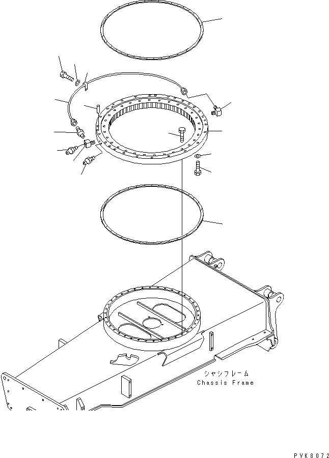 Komatsu parts book diagram for PW150ES-6K S/N K30001-UP: SWING CIRCLE