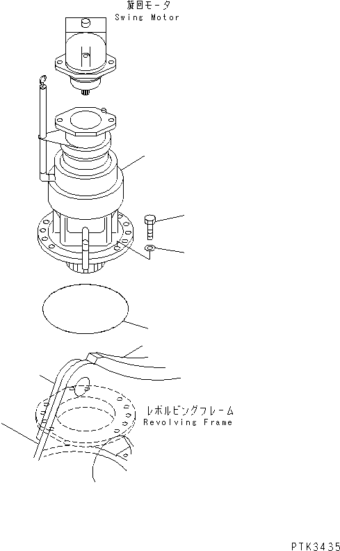 Komatsu parts book diagram for PW150ES-6K S/N K30001-UP: SWING MACHINERY (RELATED PARTS)