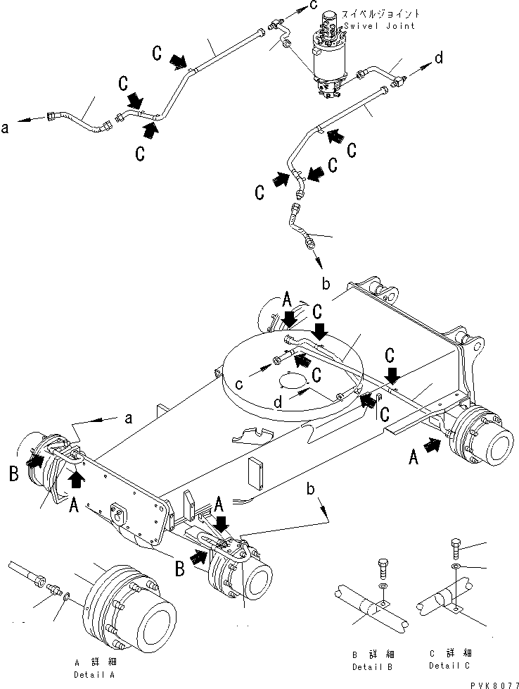 Komatsu parts book diagram for PW150ES-6K S/N K30001-UP: BLAKE LINE