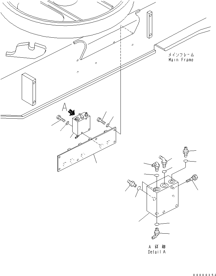 Komatsu parts book diagram for PW150ES-6K S/N K30001-UP: REAR OUTRIGGER PIPING (2/4)