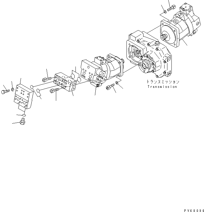 Komatsu parts book diagram for PW150ES-6K S/N K30001-UP: TRAVEL MOTOR (MOUNT) (20 KPH)