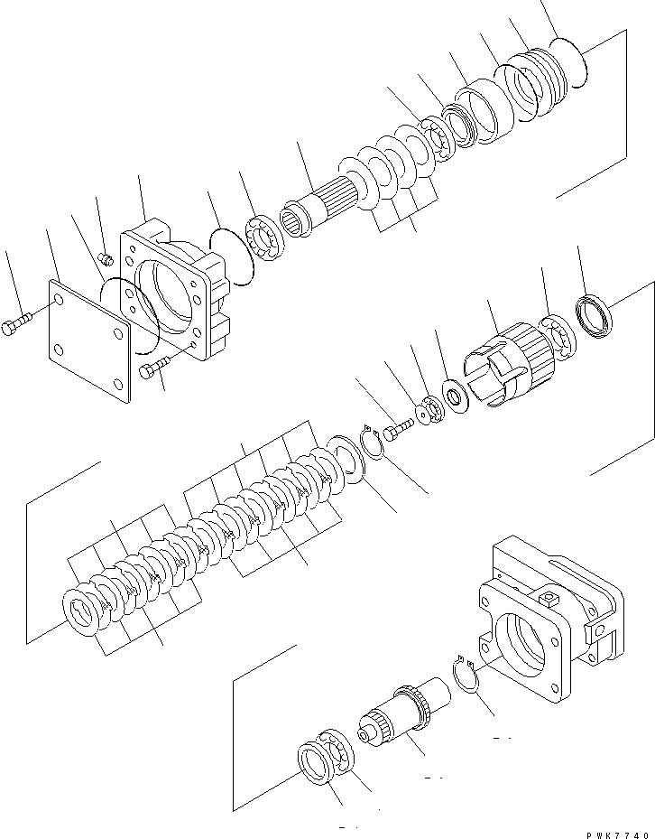 Komatsu parts book diagram for PW150ES-6K S/N K30001-UP: TRANSMISSION (INNER PARTS) (3/4) (30 KPH) (20-30 KPH)