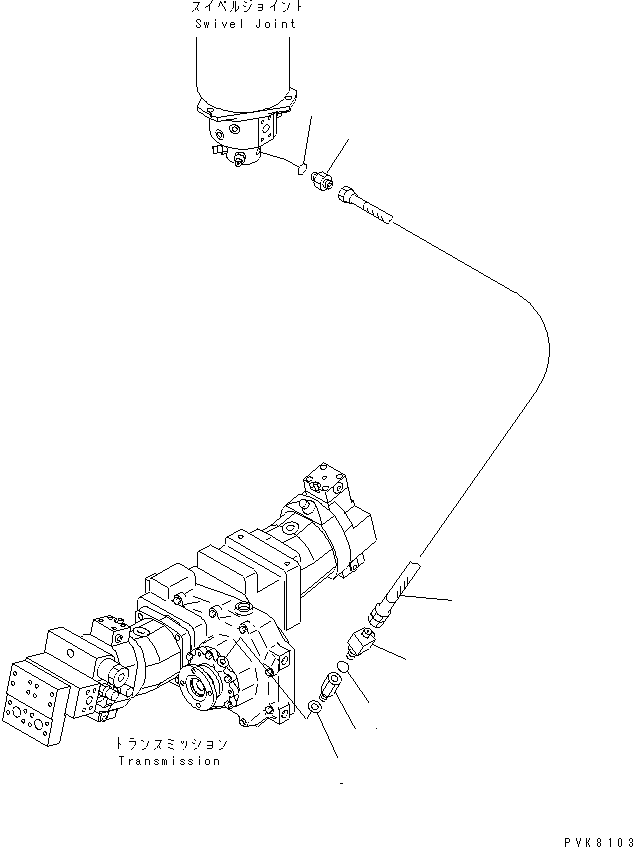 Komatsu parts book diagram for PW150ES-6K S/N K30001-UP: PARKING BRAKE LINE (20 KPH)