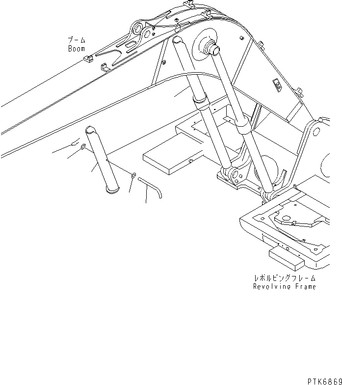 Komatsu parts book diagram for PW150ES-6K S/N K30001-UP: LOCKING BOOM CYLINDER (FOR 1-PIECE BOOM) (ITALIAN SPEC.)