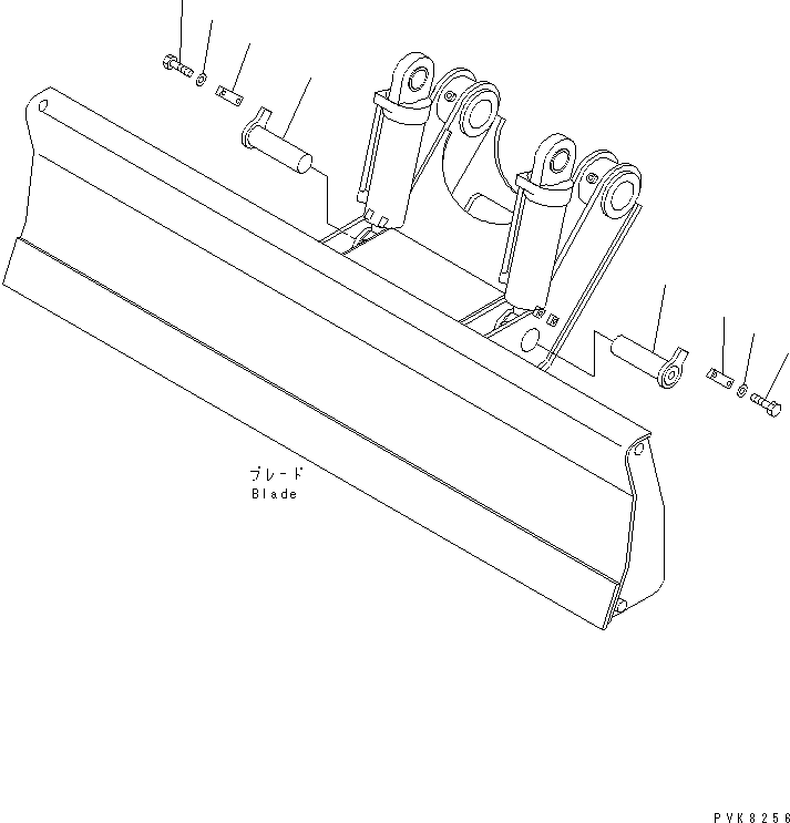 Komatsu parts book diagram for PW150ES-6K S/N K30001-UP: BLADE PIN (FOR FRONT DOZER)