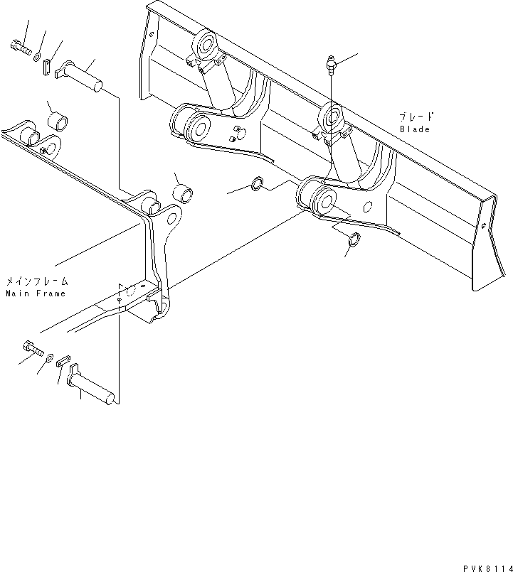 Komatsu parts book diagram for PW150ES-6K S/N K30001-UP: MOUNT PIN (FOR REAR DOZER)