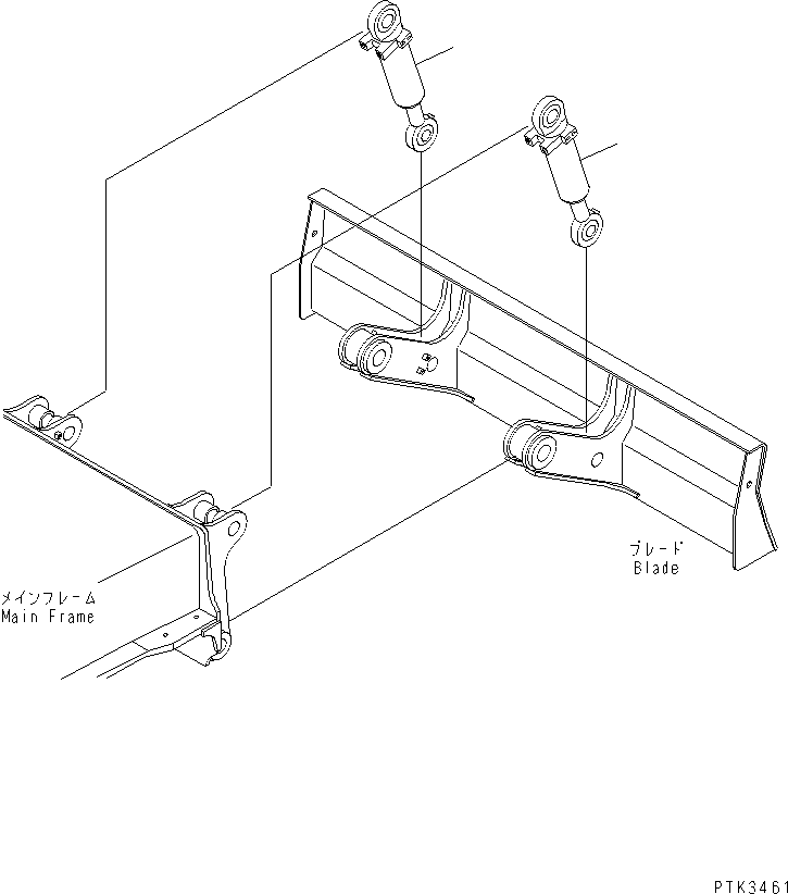 Komatsu parts book diagram for PW150ES-6K S/N K30001-UP: BLADE CYLINDER (FOR REAR DOZER)