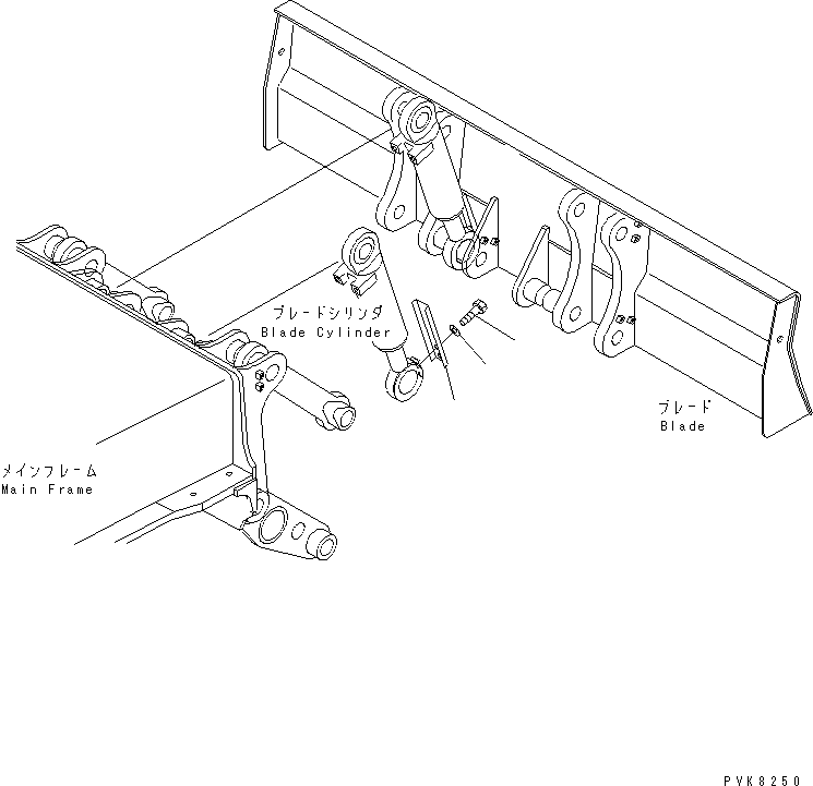 Komatsu parts book diagram for PW150ES-6K S/N K30001-UP: BLADE CYLINDR ROD PROTECTOR (FOR REAR DOZER)
