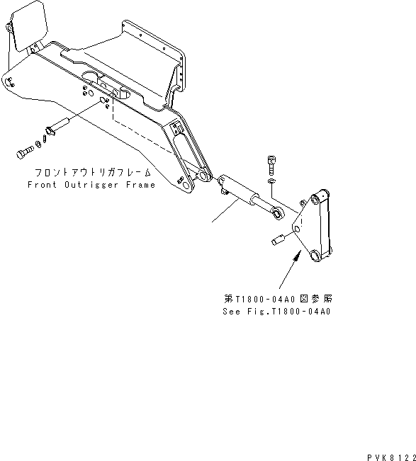 Komatsu parts book diagram for PW150ES-6K S/N K30001-UP: OUTRIGGER CYLINDER (FOR FRONT OUTRIGGER)