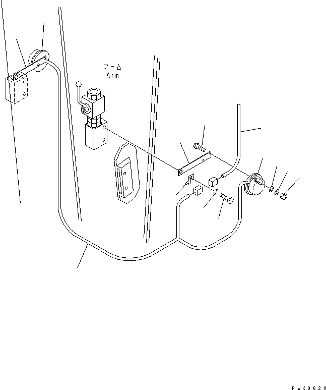 Komatsu parts book diagram for PW150ES-6K S/N K30001-UP: ARM MARKER LIGHTS(#K35001-)