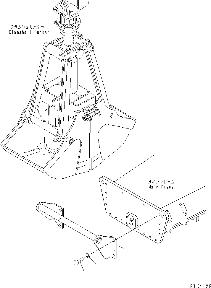 Komatsu parts book diagram for PW150ES-6K S/N K30001-UP: CLAMSHELL GRIP BAR