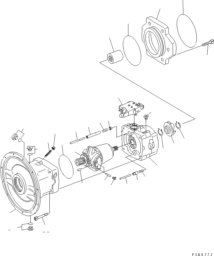 Komatsu parts book diagram for PW150ES-6K S/N K30001-UP: HYDRAULIC MAIN PUMP (1/4)